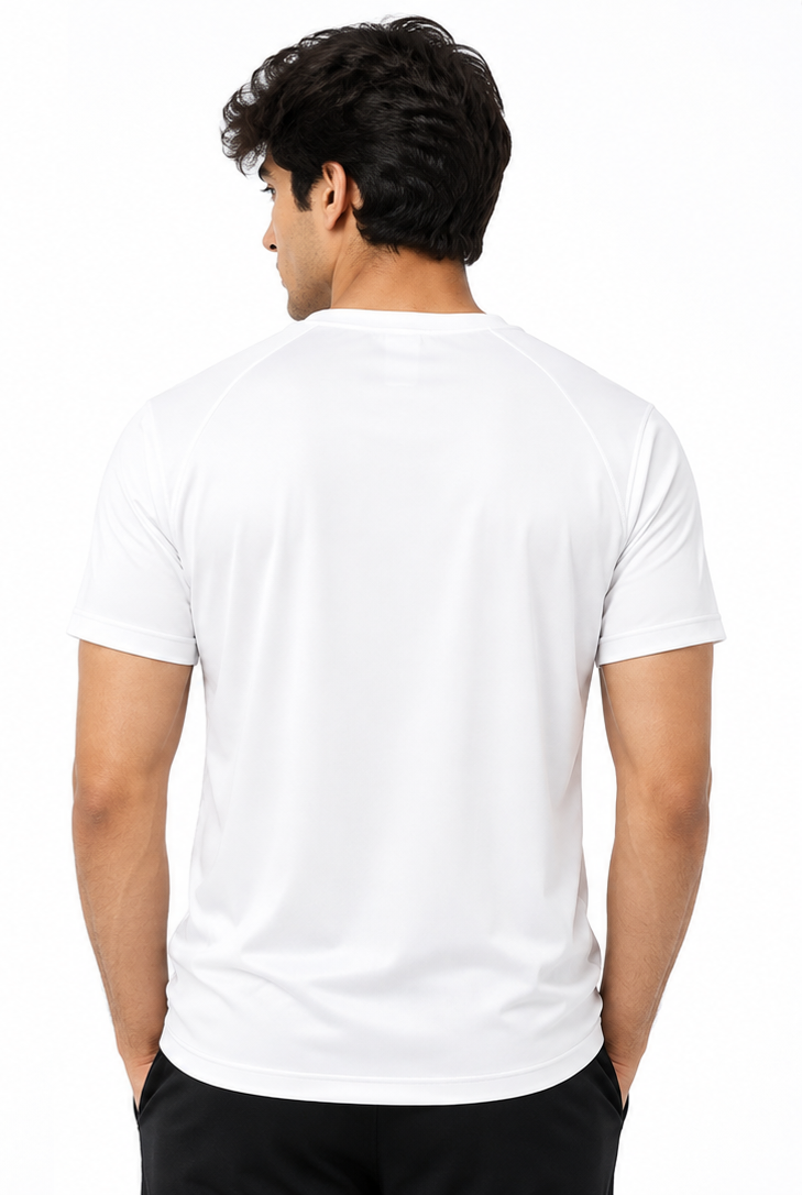 Men's White Regular Fit T-Shirt by AROSHYA