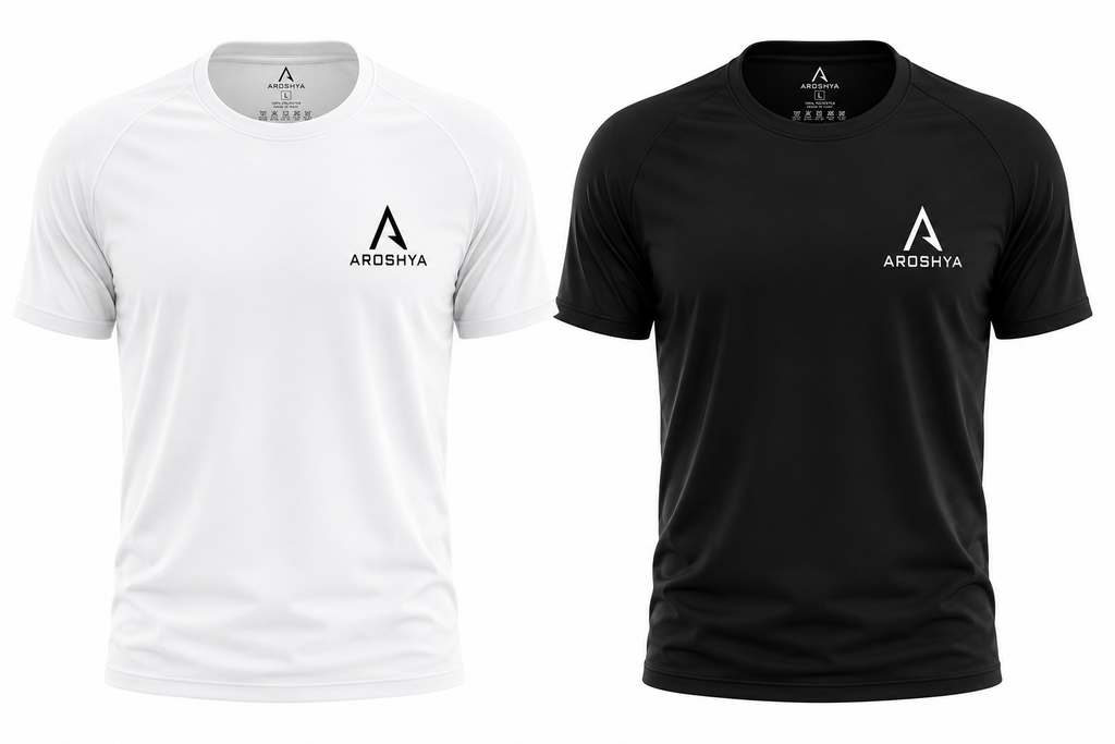 Men's Black & White T-Shirt Combo by AROSHYA