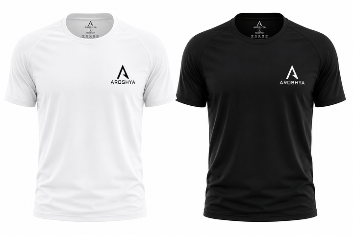 Men's Black & White T-Shirt Combo by AROSHYA
