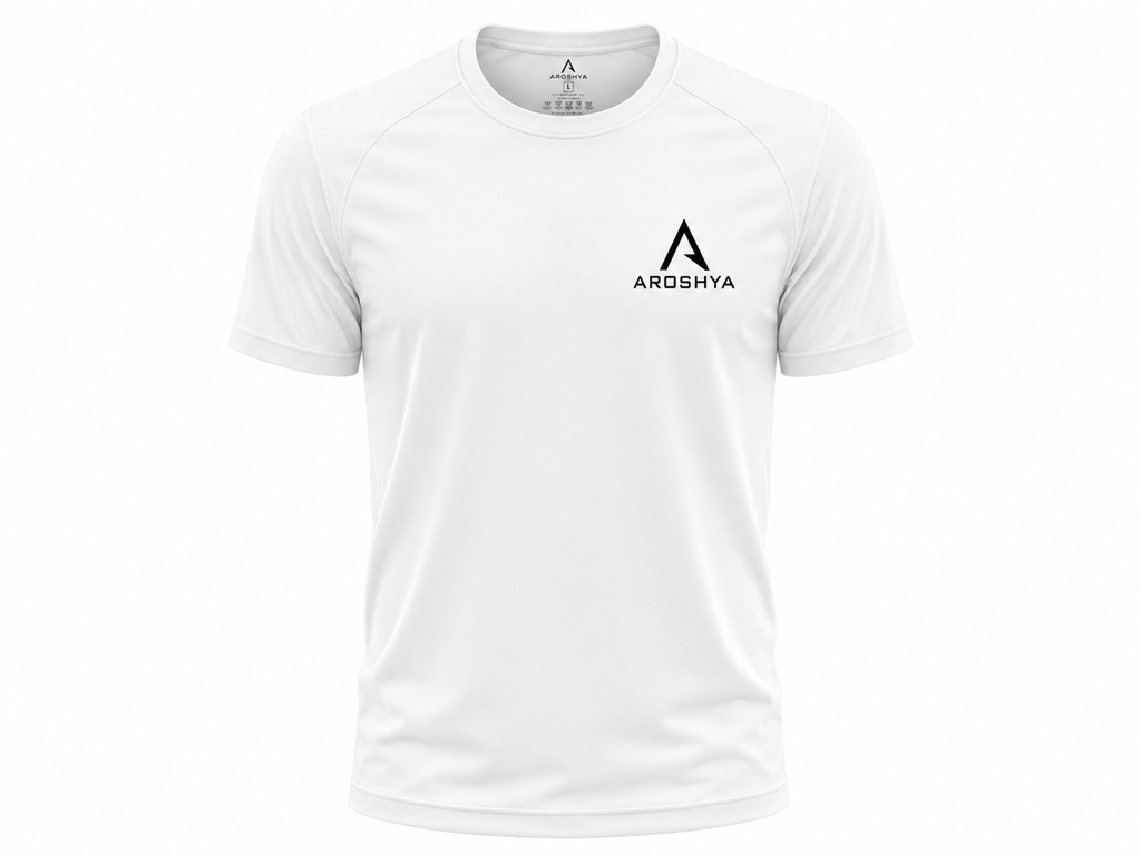 Men's White Regular Fit T-Shirt by AROSHYA