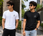 Men's Black & White T-Shirt Combo by AROSHYA