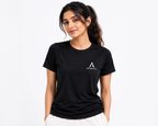 Women's Black Regular Fit T-Shirt by AROSHYA