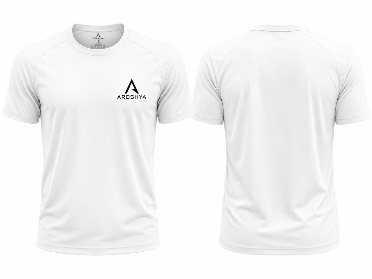 Men's White Regular Fit T-Shirt by AROSHYA