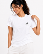 Women's White Regular Fit T-Shirt by AROSHYA