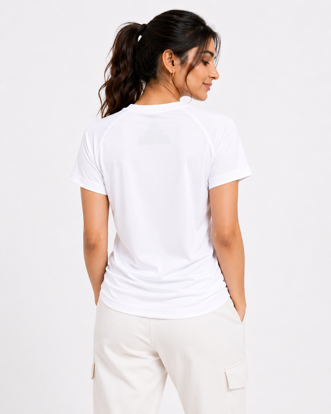 Women's White Regular Fit T-Shirt by AROSHYA