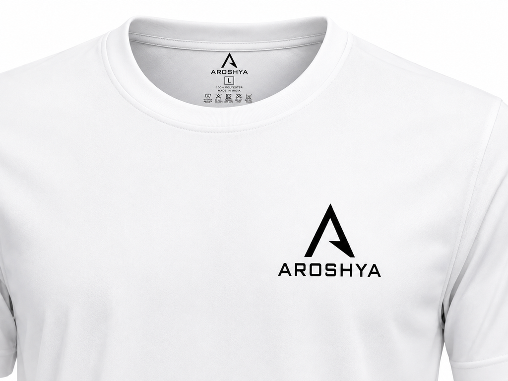 Men's White Regular Fit T-Shirt by AROSHYA