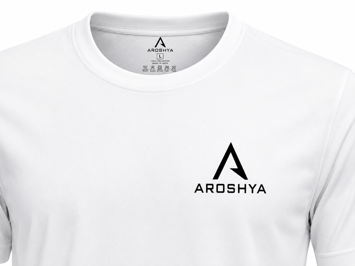 Men's White Regular Fit T-Shirt by AROSHYA