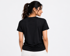 Women's Black Regular Fit T-Shirt by AROSHYA