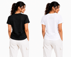 Women's Black & White T-Shirt Combo by AROSHYA
