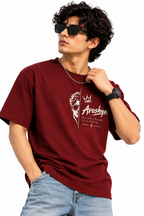 Men's Maroon AROSHYA Graphic T-Shirt by AROSHYA