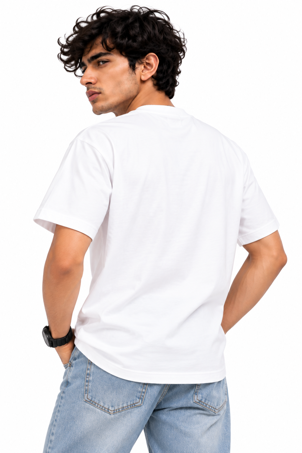 Men's White Japanese Art Graphic T-Shirt by AROSHYA