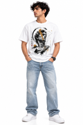 Men's White Japanese Art Graphic T-Shirt by AROSHYA